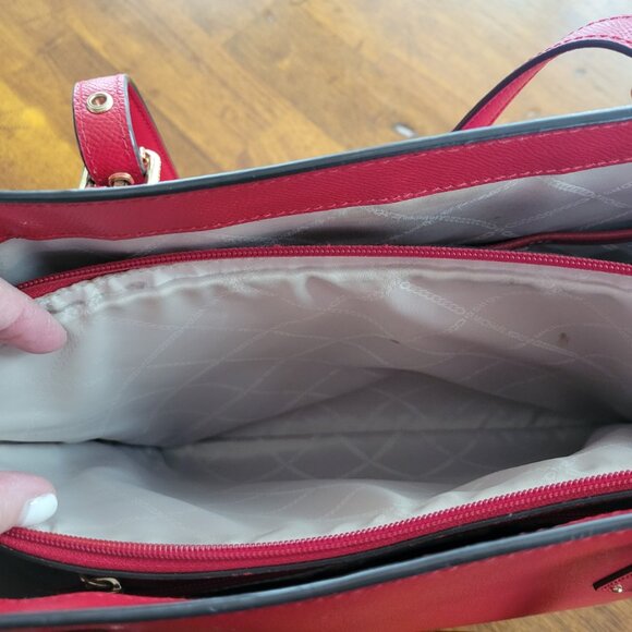 Michael Kors Red Saffiano Leather Tote - Picture 5 of 9